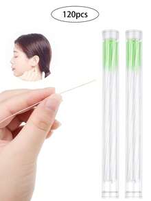 60PCS/120PCS Earrings Hole Clean, Fragrance Odor Removal Ear Care Kit, Piercing Floss Disposable Piercing Aftercare Piercing Cleaning Line, Ear Piercing Care Cleaning Tool,Suitable For Men And Women