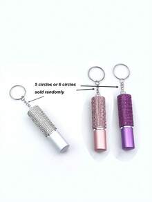 1pc/2pcs/3pcs 5ml Rhinestone/Smooth Perfume Spray Bottle Refillable Reusable Perfume Bottle Keychain Pendant Portable Empty Bottle - Multicolor - View 10