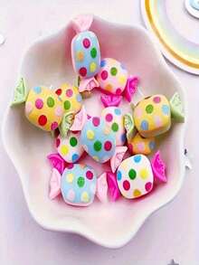 10/50 件装什锦糖果造型平底树脂装饰品，适用于剪贴簿、DIY 手工艺品和手机装饰，食品饮料主题——色彩缤纷的甜点凸面宝石，可用于创意项目