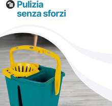 - Secchio per mocio in plastica doppia vasca - Mocio 7 litri con strizzatore - 2 vasche per acqua pulita sporca - Secchio per mocio professionale fatto in casa - Verde - Visualizzare 7