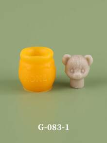 可爱蜜罐熊蜡烛硅胶模具，可重复使用硅胶模具，蜜罐熊蜡烛适用于卧室、客厅、节日、滴胶模具、石膏模具、家居装饰 - 白色 - 查看 10