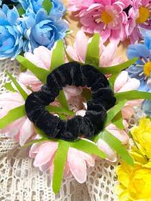 1件装女士新款纯色仿菊花雏菊发圈，适合海滩、夏威夷度假、日常佩戴、丸子头造型、节日、派对、送礼，可作马尾辫发圈、发绳、发圈、发圈、发绳、弹性发带、头饰、发圈、美容家居发饰 - 彩色 - 查看 12