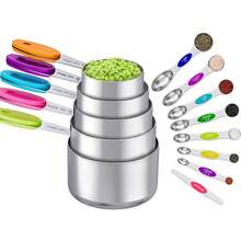 Magnetic Measuring Cup And Spoon Set With Leveler, Stainless Steel, Nesting Metal Spoons And Cups For Kitchen, Baking Supplies, Essential Kitchen Gadget Tools - 8PCS Magnetic Measuring Spoons Set With Leveler - View 2