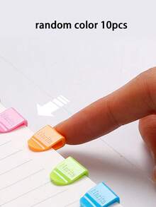 5/10/20pcs Plastic Mini Clips With Rounded Corners & Rounded Edges - Pastel & Vibrant Colors, Durable Labelled Page Markers, Bookmark & Binder Clips For School, Office, Home Organization - Smooth Surface For Writing, Labeling, Decoration - Ideal For Students, Teachers, Professionals - Back To School Supplies, Office Essentials - Multicolor - View 10