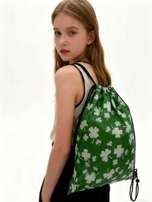 4 types de sacs de courses - [Spécial Saint-Patrick] Sac cadeau de fête de trèfle, Fourre-tout de célébration thématique avec design de charme vert chanceux - Multicolore - Voir 5