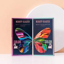 beauty glazed 18 Colors Eyeshadow Palette, Matte, Pearl, Glitter Eyeshadows, Butterfly Pattern, Rich Colors, Velvet Texture, High Pigmentation, Long-Lasting Waterproof Makeup Palette - #B110 - 查看 3