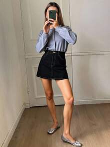 Livesso 夏季度假海滩运动休闲原牛半身裙 - 黑色 - 查看 5