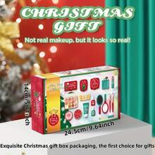 女孩角色扮演模拟化妆套装，仿真过家家玩具，不可使用，不含液体，仅模拟化妆品外观（配件颜色随机）