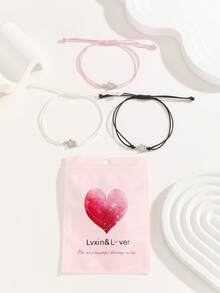 ATLVXJL Bộ 3 vòng tay bằng thép không gỉ hình ngôi sao phát sáng trong bóng tối, biểu tượng tình chị em và tình bạn, phụ kiện trang sức thường ngày dành cho nữ, thích hợp để đeo hàng ngày và làm quà tặng ngày Valentine. - Nhiều màu - Xem 4