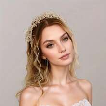 1 chiếc nơ đeo cổ kiểu dáng giản dị đính pha lê giả, phụ kiện hoàn hảo cho ngày Valentine. - băng đô - Xem 8