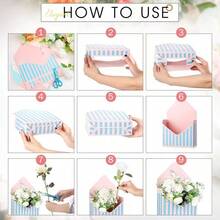 10/5pcs Foldable Flower Gift Boxes, Envelope Flower Boxes With White Pearl Chain, Envelope Shaped Floral Gift Boxes, Foldable Bouquet Envelope Boxes, Suitable For Wedding, Birthday, Valentine's Day Gifts, Applicable For Valentine's Day, Wedding, Mother's Day/Graduation/Teacher's Day - Multicolor - View 10