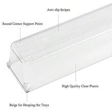 HAWT 8 Pack Clear Plastic Drawer Organizers  Storage Trays Non-Slip Storage Bins For Kitchen Utensil Silverware Cutlery Bathroom Office Desk Makeup Jewelry 9.2''*3''*2'' - Thông thoáng - Xem 4