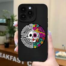 2026 nueva funda de teléfono mate, funda de teléfono diseño floral de calavera de azúcar para iPhone 17 14 13 12 11 Pro Max y funda de teléfono  Galaxy S23 S22 S21 S20 Plus, regalo de funda de teléfono para pareja, regalo de vacaciones para novio y novia - Negro - Ver 5