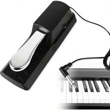 HONGHCL Pedal de Sustain - Pedal de Sostenimiento Universal con Interruptor de Polaridad Parte Inferior de Goma Antideslizante - Pedal Sustain para Teclado Electrónicos - 1 - Ver 2