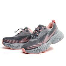 几何图案休闲运动鞋，系带工作安全鞋，适合户外四季穿着 - 粉色 - 查看 5