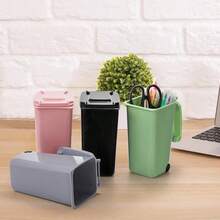 12 Pieces Practical Mini Desktop Trash Can (22 Oz), Multi-Functional Small And Compact Roadside Trash Bin With Lid - Small Plastic Desktop Waste, Unique Office Pen Holder, Compact Counter Waste Bin For Home, Kitchen And Desktop - 12pcs - View 6