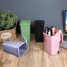 12 Pieces Practical Mini Desktop Trash Can (22 Oz), Multi-Functional Small And Compact Roadside Trash Bin With Lid - Small Plastic Desktop Waste, Unique Office Pen Holder, Compact Counter Waste Bin For Home, Kitchen And Desktop - 12pcs - View 9