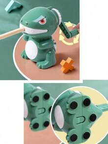 1pc Dinosaur Shaped Pencil Sharpener, Back To School Student Supplies - Green - View 7