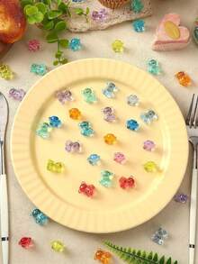 30个迷你树脂熊摆件 - 可爱动物装饰，适用于花瓶/玻璃容器填充、汽车内饰、家居装饰、DIY工艺品和主题派对礼品（颜色随机） - 彩色 - 查看 5