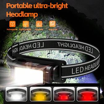 KENSUN 1 st superljus COB mini-strålkastare USB-uppladdningsbar LED-strålkastare bärbar utomhusfiskecampinglampa stark arbetslampa nödlampa ficklampa inbyggt batteri