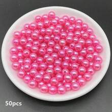 4/6/8/10mm Watermelon Pink Acrylic Round Beads For Jewelry Making Mobile Phone Chain DIY Fashion Bracelet Necklace Decoration Accessories - Watermelon Pink - View 10