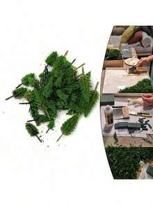 50个模型火车景观仿真树微缩雕像，2-6厘米/0.79-2.36英寸灌木模型树立体模型树，迷你树，适用于DIY工艺品建筑模型，人造战争游戏树模型家居装饰 - 彩色 - 查看 7