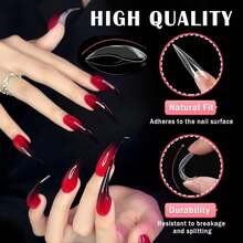 Halloween Cat Claw Medium Curved Stiletto Nail Dual Forms For Poly Gel Extension, Cat Claw Nail Tips Full Cover Eagle Claw Press On Nails For Nail Art Design Salon DIY(2 ,280Pcs,14 Sizes) - 中等的 - 查看 3