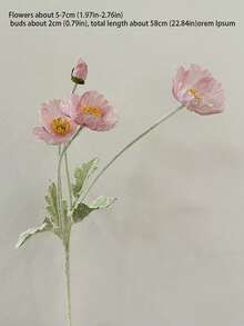 1件人造花家居装饰丝绸花毛绒杆人造花摆件花束派对装饰婚礼装饰餐厅餐桌人造花装饰人造花枝含铁丝可折叠 - 彩色 - 查看 11