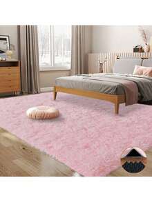 Area Rugs For Living Room, Large Fluffy Pink Rug For Bedroom, Soft Shag Shaggy Fuzzy Carpets For Boys And Girls Dorm Room Home Decor - Pink - View 7