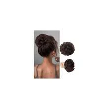 Messy Bun Hair Piece Hair Bun Wavy Curly Scrunchies Chignon Ponytail Hair Extensions Fake Hair Bun Extensions Synthetic Tousled Updo Hairpieces For Women(Dark Brown),DarkBrown - 深棕色 - 查看 1