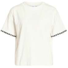 Vila Clothes Camiseta Vila Monie blanca detalle bordado manga para mujer - Blanco - Ver 1