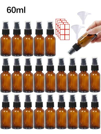 60ml Mini Glass Spray Bottles, Small Spray Bottle,Mini Spray Bottle,Spray Bottle For Hair,Empty Small Spray Bottles With Funnel , Fine Mist For Hair, Travel, Plants, Cleaning Solutions And Skin Care, And Reusable.Perfect As A Travel Spray Bottle.