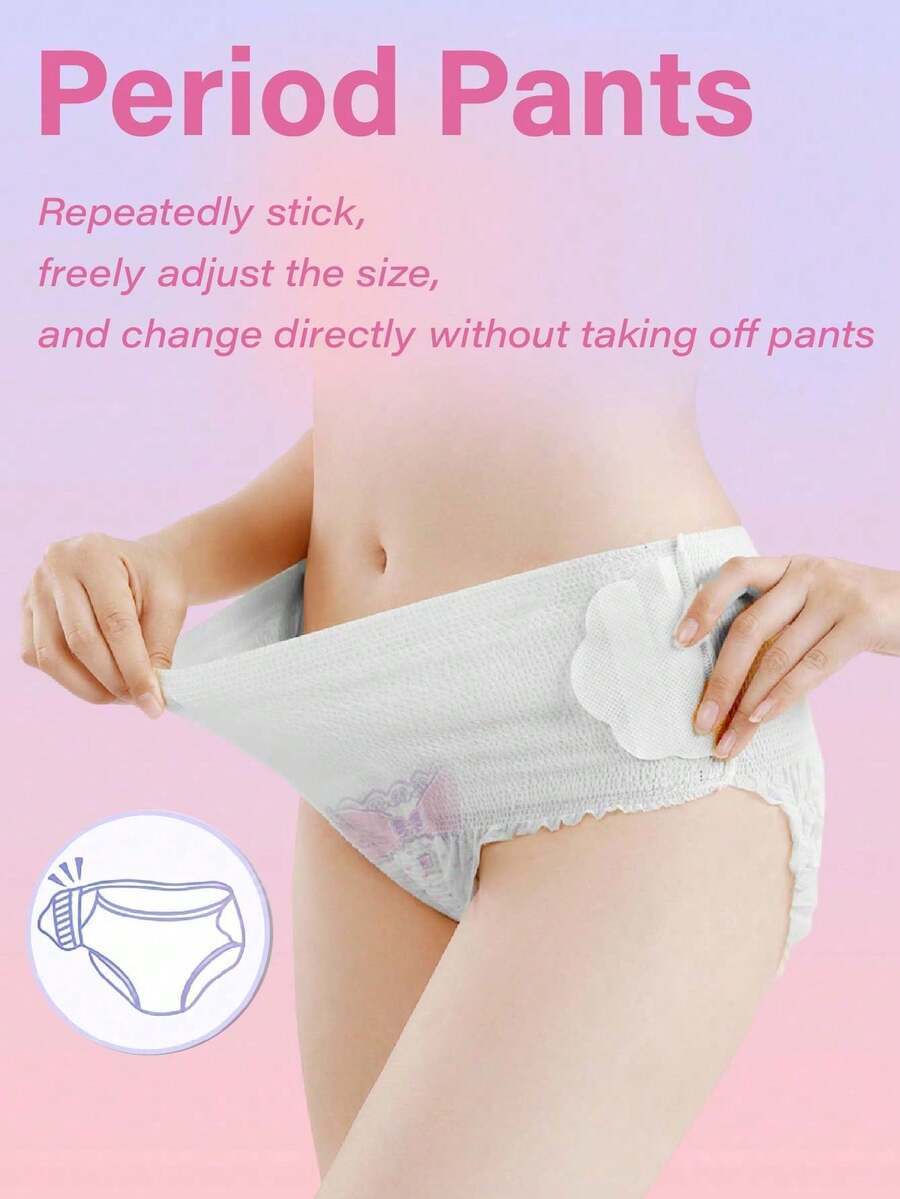 5/20pcs, Adjustable Protective Underwear, Absorbent Underwear, Period Panties, Comfortable Underwear, Protective Underwear, Super Absorbent, Disposable Underwear, Fresh And Comfortable, 3D Protective Grip, Sanitary Napkins, Leak-Proof, Breathable, Highly Absorbent, Odor Eliminating, Sleep Well All Night, Leak-Proof Menstrual Underwear, Absorbent Underwear, Suitable For Business Trips, Menstruation, Postpartum, Post-Surgery, And Travel