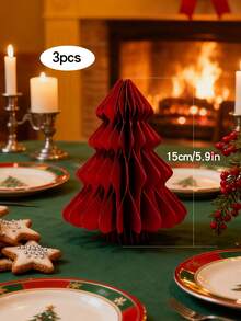 1pc (Red/Green/White) 3.94in/5.91in/7.87in Christmas Party Decorations, 3D Mini Glitter Edge Paper Honeycomb Ornaments, Green, Red Hanging Ornament For Christmas Tree Decor, New Years Party, Christmas Ornaments, Home Decor, Suitable For Wedding Decoration - Multicolor - View 18