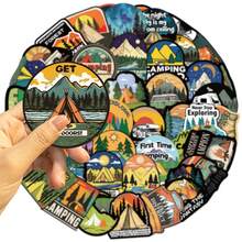 SCXXBSW 50pcs Camping Stickers, Cool Anime Stickers, Decorative Stickers, Waterproof And Durable. Classic Gift Decorations, Value Pack, Cute Cartoon Stickers, Waterproof And Durable. These Phone Case Decorations Can Be Applied To Laptops, Phones, Water Bottles, Guitars, Skateboards, Suitcases, Etc., Starting Your DIY Creative Journey. They Are The Top Choice For Gifts During Halloween And Christmas. - Multicolor - View 5