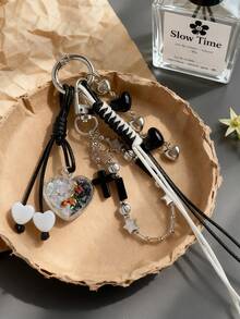 1pc Adorable Cat With Movable Tail Fish Bone Keychain, Metal Animal Charm Suitable For Bags And Cars, Perfect Gift For Friends And Family Car Accessories Bag Charm School Cartoon Animal Cute Goth Y2k Bag Lanyards With Id Holder Car Accessories Bag Charms - Multicolor - View 10