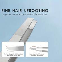 A Professional Stainless Steel Tweezers For Hair Removal - Perfect For Removing Facial Hair, Ingrown Hairs, And Splinters - 銀色 - 查看 7