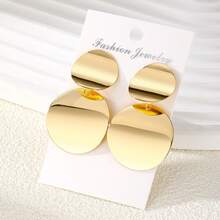 Bộ 10 khuyên tai vàng hình học dành cho nữ, giao hàng ngẫu nhiên. - Vàng - Xem 5