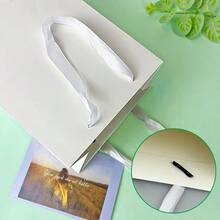 DAssorted Sizes White Gift Bags With Ribbon Handles Kraft Paper Shopping Bags With Tissue Paper For Party Busin Wedding Birthday Graduation Fathers Day White 9 Inches 9 Inches - Trắng9 inch - Xem 3