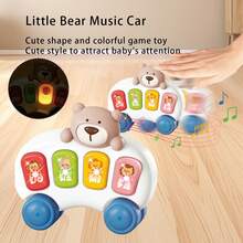 Juguete de oso de peluche de coche con sonido y luz musical multifuncional para bebés, juguete interactivo de múltiples escenarios, juguete educativo para bebés, juguete de pista deslizante giratoria, juguete de aprendizaje interesante (baterías no incluidas) - Multicolor - Ver 2