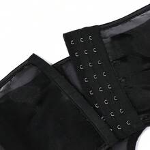 1 Stück Damen transparentes Mesh Korsett, sexy durchsichtiger Taillenformer, kann als Oberbekleidung getragen werden - Schwarz - Übersicht 4