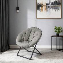 Living Room Chairs - Gray + Fabric+Metal - View 4