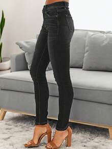 Quần jeans nữ ARWY thời trang, thanh lịch, thoải mái, đa năng, chất liệu denim mài mờ, dáng ôm sát, phù hợp cho mặc hàng ngày, đi nghỉ mát, hẹn hò, dự tiệc, mùa xuân, hè, thu, đông, đi học, lễ Phục sinh, Halloween, Giáng sinh, ngày Quốc khánh. Màu đen. - màu đen - Xem 5