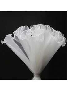 11英寸 x 4码珍珠边雪纺花束包装丝带，适用于花艺师DIY、情人节、生日、婚礼和礼品包装装饰。 - 彩色 - 查看 15