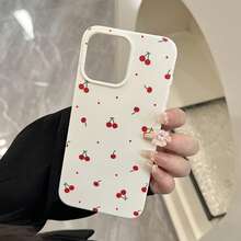 Funda para teléfono: Funda suave de lunares y cerezas blancas con gran agujero para iPhone 15 Pro Max, funda anti-caída con gran agujero para 14 Plus, funda simple y brillante a prueba de polvo, compatible con iPhone 12/12 Pro/12 Pro Max/13/13 Pro/13 Pro Max/14/14 Pro/14 Pro Max/15/15 - Estilo 1 (1 pieza) - Ver 1