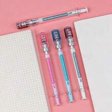 1/3/6pcs Vaccine Pen, Neutral Design, Novel Writing Tool, Plastic Material, Black Ink, Smooth Writing, Suitable For Office Signing, Stationery, Gift Pen, Durable Plastic Pen, Ink Pen, School Supplies. - Random Color - View 10