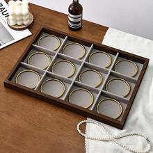 1pc Walnut Color Jewelry Organizer Tray, Necklaces Rings Jewelry Display Holder Tray, Gift For Girls Organizer Storage Box Travel Gifts - Walnut Tray - View 27