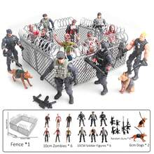 10厘米可动特种部队军事人偶套装，精英反恐特种部队，僵尸模型玩具，反恐士兵模型，可动武器，僵尸玩偶模型 - 彩色 - 查看 16