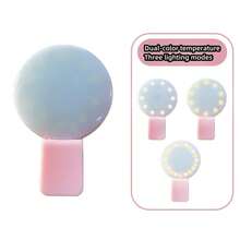 三档可调自拍环形灯，USB充电式LED灯，适用于直播、自拍、摄影，暖白光，便携式迷你环形灯，适用于智能手机 - 彩色 - 查看 6