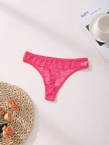 12件装性感低腰无缝丁字裤蕾丝镂空女士内裤豹纹纯色浪漫内衣舒适透气运动内衣 - 彩色 - 查看 10